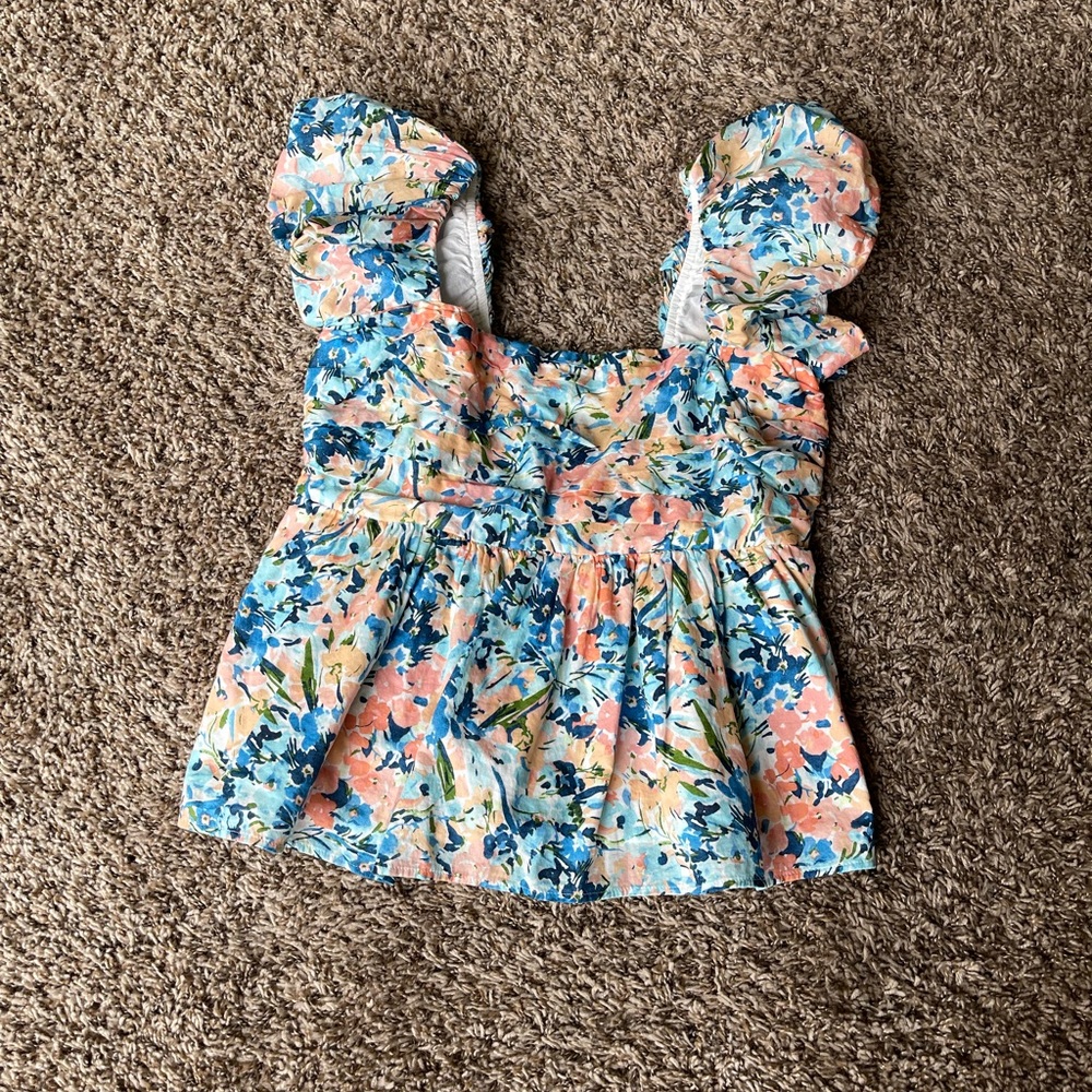 Abercrombie and fitch Floral Puff Sleeve top - Picture 2 of 6